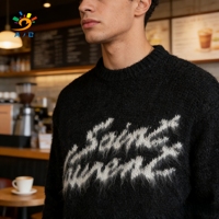 Pull en mohair pour homme AJB de qualité supérieure, doux, respirant, chaud, anti-rides, séchage rapide, motif lettres, tendance