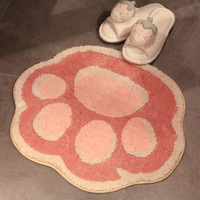Dessin animé mignon chat griffes salle de bain tapis antidérapant doux absorbant microfibre tapis drôle animal conception Latex support lavable en Machine