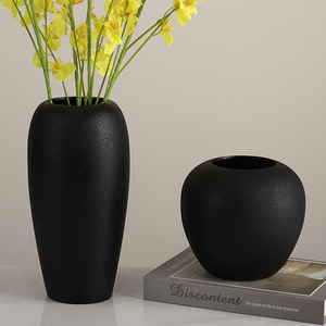 Modern Resin <b>Vase</b> Large Diameter Minimalist Design Tabletop Decorative Flower Container - Product Image 3