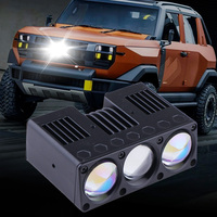 Projecteurs LED universels pour calandre de voiture 200W 12V à 3 lentilles, bicolores 6000K/3000K, Canbus, feux de route/croisement