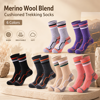 Chaussettes de randonnée en laine mérinos pour hommes et femmes, chaussettes de sport respirantes et rembourrées pour la randonnée en plein air, les sports et la marche sur sentier