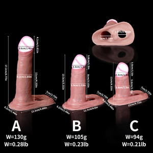 Großhandel 3 verschiedene Größen Realistische Dildos Herren Wolf Hosenträger Kondom Weiches flüssiges Silikon Sexspielzeug für Erwachsene Riesiges Anal spielzeug - Product Image 6