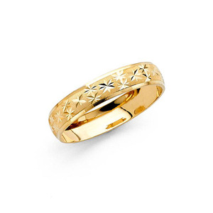 Cincin Emas Kuning <span class=keywords><strong>Solid</strong></span> 4mm 14k/18k/24k Asli, Bisa Digadaikan, untuk Pasangan Pernikahan Wanita & Pria, Kustomisasi Logo Grosir Perhiasan - Product Image 5