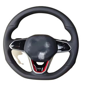Volante de gamuza de cuero de fibra de carbono personalizado para Volkswagen Golf 7 7,5 GTI GTD GTE R 2013-2020 <span class=keywords><strong>Polo</strong></span> GTI Tiguan Passat <span class=keywords><strong>DSG</strong></span> - Product Image 2
