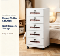 Meuble de classement mobile TOP TOWER en acier blanc, 5 tiroirs, verrouillable, avec roulettes et clés, pour hôtel et bureau à domicile