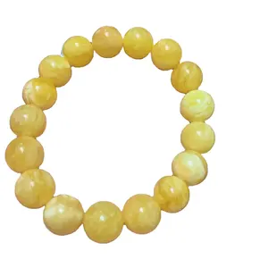 Perle lucidate con pietre preziose di ambra baltica gialla naturale di vendita calda per gioielli popolari - Product Image 1