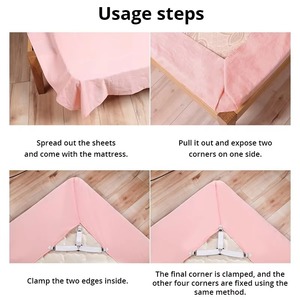 4 piezas/lote de sujetadores de sábanas, organizadores de sábanas, clips para fundas de colchón, correas elásticas ajustables para el hogar. - Product Image 2