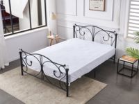 Lit en fer noir simple moderne personnalisé, lit en métal pour la maison, lit double, lit simple, lit king-size