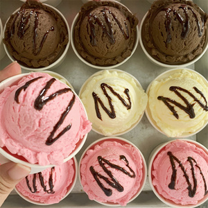 Mini-bol en papier de 4 oz pour dégustation, cuillère à glace en papier, blanc, léger, pour présentation sur chariot de restauration, échantillon, modèle, jouet sucré, vanille - Product Image 6