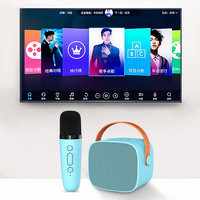 Haut-parleur karaoké portable P2 sans fil BT avec 2 microphones, lecteur de musique pour chanter et danser, cadeau de Noël pour enfants