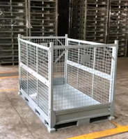 Cage métallique industrielle robuste pour la manutention de matériaux conteneur métallique pliable soudé