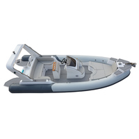 Bateau pneumatique White Wake RIB-700A en tissu PVC haute résistance, coque en V profond, bateau d'assistance pour la pêche