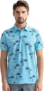 Chemise de golf pour homme en tricot imprimé à manches courtes, respirante, sportive, protection solaire, pour les sports de plein air - Product Image 3