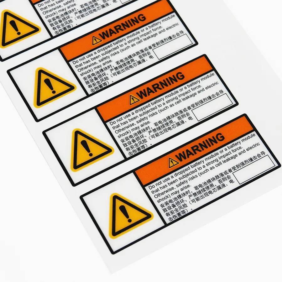 Водонепроницаемая матовая термостойкая треугольная предупреждающая этикетка с логотипом наклейка с карбонатной предупреждающей этикеткой