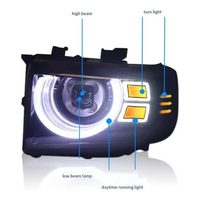 Phares de projecteur LED Land Cruiser série 79 boîtier noir avec kit de mise à niveau étanche certifié DRL DOT/ECE