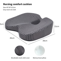 Coussin de siège ergonomique en mousse à mémoire de forme en U pour chaise de bureau, voiture, soulagement des douleurs du coccyx, sciatique, soutien du dos, amovible WJ-287