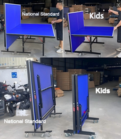 Table de ping-pong d'intérieur pliable, panneau standard, mobile avec roues et balles
