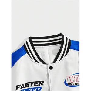 เสื้อแจ็คเก็ตนักแข่งผู้ชายแบบสั่งทำพิเศษ แขนยาว กันลม ผลิตจากโพลีเอสเตอร์ พร้อมลายพิมพ์ความเร็วที่แขนซ้าย เหมาะสำหรับขี่มอเตอร์ไซค์ - Product Image 3