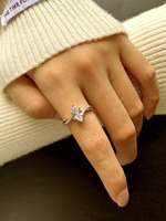 New Design Plata 925 Silver Jewelry Customized 18k Glod Plated Moissanite Diamond Zircon Engagement Rings for Women