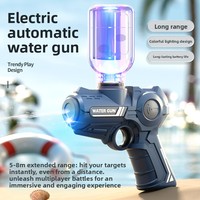 Pistolet à eau électrique en plastique pour enfants de 4 à 6 ans, jeu de tir estival, pistolet à eau automatique avec lumières colorées
