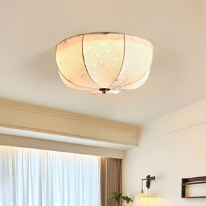 Lámpara de techo LED de tela retro francesa con estampado, montada en superficie, para dormitorio y sala de estar - Product Image 2