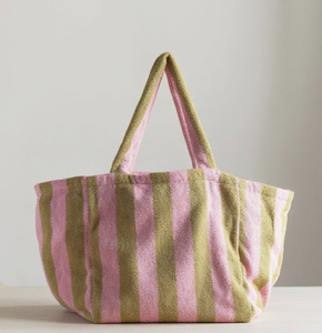 Customized tote <b>bag</b> with striped pattern, portable shoulder towel <b>bag</b>, travel storage, fashionable shopping <b>bag</b> - Product Image 4