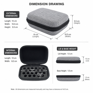 Estuche de Viaje Rígido de EVA Personalizado OEM, Resistente a Impactos y al Agua, con Inserto de Espuma, Organizador para Guardar Botellas Pequeñas de <span class=keywords><strong>Aceite</strong></span> Esencial y Perfume - Product Image 2