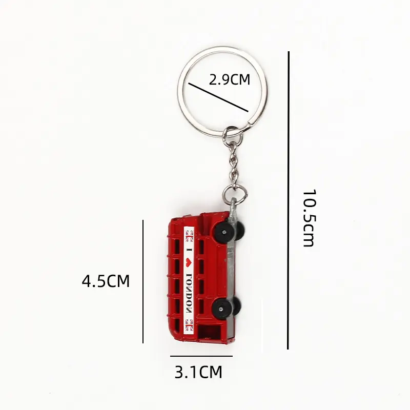 New London Red Bus Chaveiro Post Mail Box Key Holder Cabine de telefone Charm Pendant Keychain Para Homens Mulheres Party Gift Key Ring