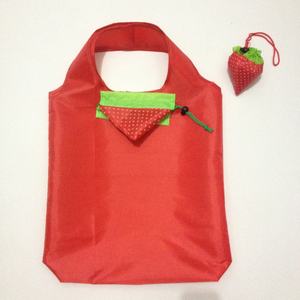 Promotion d'usine : Sacs de courses pliables en polyester et nylon, forme fraise, avec impression de logo personnalisé pour supermarché - Product Image 1