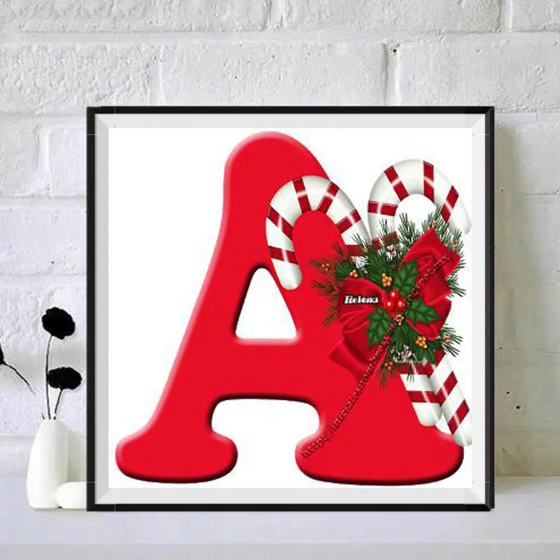 New Style Christmas Letter Picture with 5D Full Diamond Painting Square/Round Portrait Rhinestone Diamond Embroidery Home Decor