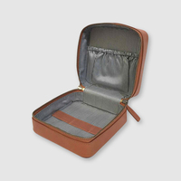 Organisateur de sac de voyage, boîtier en cuir vintage à fermeture éclair, boîte électronique de rangement de bijoux, organisateur de sacs