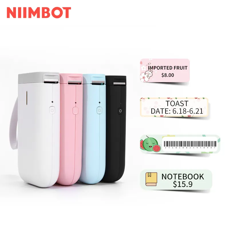 Niimbot黒と白のバーコードポータブルボトルミニサーマル印刷ステッカープリンター家庭用