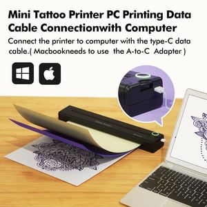 Oem di động Tattoo Printer Tattoo chuyển nhiệt Máy Photocopy máy tương thích với iOS/<span class=keywords><strong>Android</strong></span> xách tay A4 Máy in mini - Product Image 4