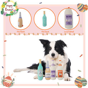 D <span class=keywords><strong>KING</strong></span> Peluche Vin Bière Bouteille de <span class=keywords><strong>Champagne</strong></span> Jouets pour chiens de Pâques Jouets grinçants pour chiens - Product Image 6