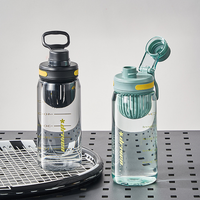 Gobelet en plastique avec paille couverte et cordon pour le bureau, les voyages et les pique-niques