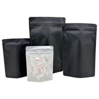 Bolsa Doypack Ziplock Yin Yang de 1 lb, Negra Translúcida Esmerilada, 100 Micras de Grosor, para Alimentos con Impresión por Grabado PA/NY