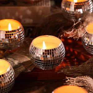 حامل شموع على شكل كرة ديسكو، حامل شموع زجاجي عاكس، زينة مركزية على شكل كرة ديسكو، مقابض لشموع الشاي لتزيين حفلات الزفاف وأعياد الميلاد - Product Image 3