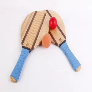 Venta al por mayor raquetas de tenis gratis conjunto de entrenamiento-Raquetas de tenis de playa de madera, regalo para niños, juego de raquetas de tenis de mesa de paleta familiar, gran oferta