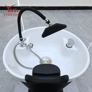 Poltrona Lavatesta Reclinabile Regolabile per Parrucchieri con Poggiapiedi, Grigia - Product Image 6