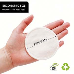 20 paquets de tampons démaquillants réutilisables biologiques, rondelles de coton en bambou naturel lavables et écologiques pour tous les types de peau avec du coton - Product Image 4