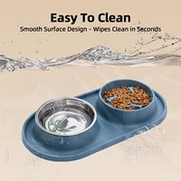 Nouveau style Gamelle surélevée 2-en-1 pour chien, pour alimentation et eau, lavable, en acier inoxydable personnalisé, avec fonction anti-glouton, gamelle TPE pour animaux de compagnie, gamelles pour chiens et chats