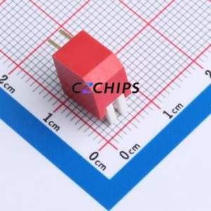 HX 2.54-2P CJCB-H DIP Switch DIP Switch Flat Toggle, Raised Type Single Pole Single Throw 2 PC Pin - Product Image 2