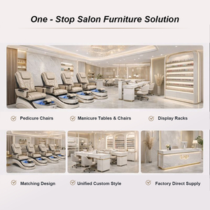 Nouveau fauteuil de pédicure de luxe pour salon de beauté, avec spa pour les pieds sans tuyauterie à pompe à décharge électrique, massage Shiatsu et lavabo intégré - Product Image 6