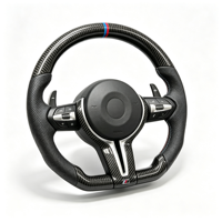 Volant de direction en fibre de carbone de remplacement personnalisé pour tous les modèles BMW, cuir perforé avec boutons multifonctions et palettes de changement de vitesse