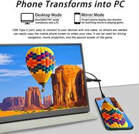 Moniteur portable AHXJKA 10,5 pouces 1920x1280 IPS avec étui en cuir, 60Hz, Plug & Play, Type C pour mobile, ordinateur portable, PC, téléphone, PS4, PS5, Switch