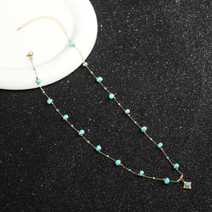 Collar Minimalista Geométrico de Acero Inoxidable con Turquesa, Chapado en Oro de 18K, Joyería con Cuentas de Piedra Natural, Regalo Romántico para Ella 2026 - Product Image 6