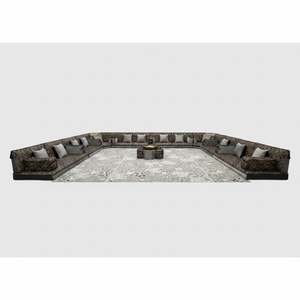 Customizable Arabic Majlis <b>Moroccan</b> Floor <b>Sofa</b> Set L-Shaped and U-Shaped Options for Living Room Furniture in Villas - Product Image 2
