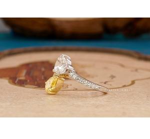 Elegant Pears Valentine Ring Diamond Ring <b>Handmade</b> <b>Jewelry</b> Sparkling Timeless Design Perfect For Engagement Anniversary - Product Image 1