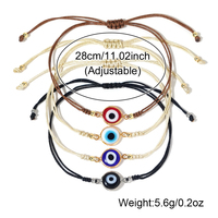 Pulsera Go2boho con Colgante de Ojo Turco, Hilo de Nailon, Chapado en Oro de 18K, Joyería Bohemia Unisex para Regalo