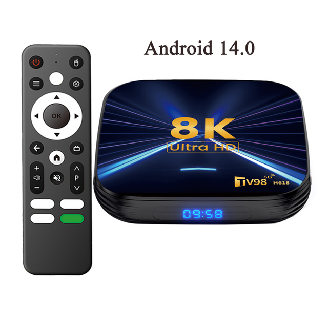 Smart TV Box Android 14.0 Allwinner H618 Quad Core 2GB/4GB 16GB/32GB/64GB 8K 2.4G/5GHz Dual Band WiFi BT 5.0 Mali-G31 GPU